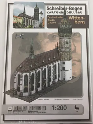 Image de Planche de Schreiber Maquette en carton de l'église du château de Wittenberg