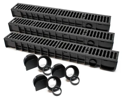 Entwässerungsrinne 3x1m, Gusseisenrost 25t, DN110