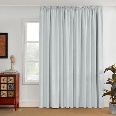 Produktbild von Weiße Gardine mit Kräuselband 1 Stück Thermo Gardinen für große Fenster Verdunklungsvorhänge