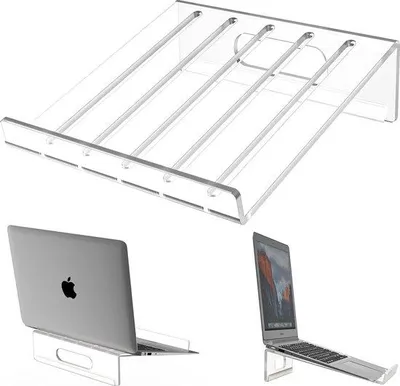 Produktbild von Ergonomische laptopstandaard aus Acryl für Büro, Notebookhalter für alle Laptops 10-15,6 Zoll