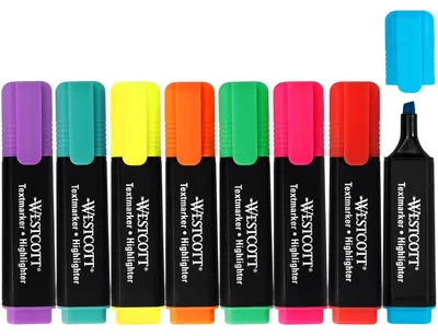 Image de WESTCOTT E-744252 00 WESTCOTT Textmarker farbsortiert, 8 St.