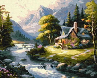 Obrázek produktu pro Malování podle čísel – horská krajina, sada 40 x 50 cm
