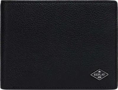 Image de REPLAY Cuir porte-monnaie Wallet Black noir