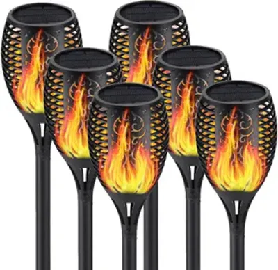 Produktbild von Solarleuchten Garten - 6 Stück LED Solar Fackel Gartenfackeln