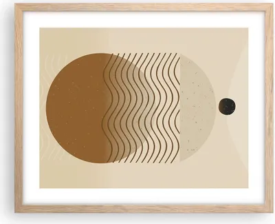 Produktbild von Gerahmtes Poster - Rahmen in heller Eiche - Abstraktion Geometrie Minimalismus - 50x40 cm - Wand Bild - Wanddeko - Wandbilder - Kunstposter - Wandposter - Bilderrahmen - Bilder - P2NAA50x40-5043