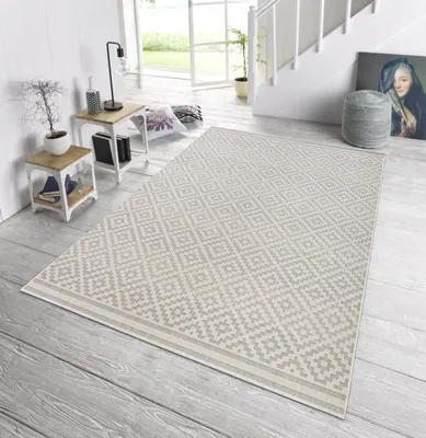 Zdjęcie produktu dla Dywan dwustronny, do użytku wewnątrz i na zewnątrz, idealny na taras, werandę lub zimowy ogród, o wymiarach 160 x 230 cm