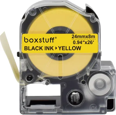 Produktbild von Epson-kompatibel LC-6YBP Schriftbandkassette - Schwarz auf weiß - 24mm x 8m - Schriftband