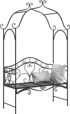 Obrázok produktu pre vidaXL Záhradná lavička Čierna 121 x 48 x 200 cm Oceľ