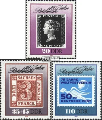 Produktbild von Briefmarken DDR 1990 Mi 3329-3331 (kompl.Ausg.) FDC 150 Jahre Briefmarken