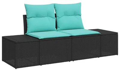 Obrázok produktu pre vidaXL Záhradná pohovka s vankúšmi 184 x 62 x 69 cm z poly-rattanu