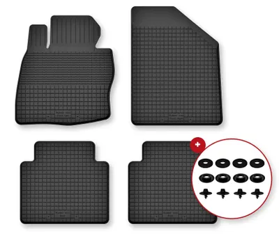 Zdjęcie produktu dla Dywaniki gumowe do Honda Civic VIII 2006-2012 (hatchback) – 4 szt., czarne, dobierane – Wielganizator Semi-Universal