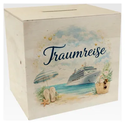 Produktbild von Holz-Spardose Kreuzfahrtschiff für Urlaubsträume