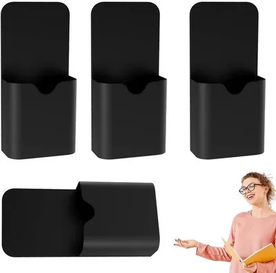 Produktbild von Magnetische Stifthalter 4er Pack schwarz für Kühlschrank