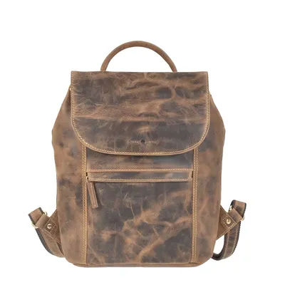 Produktbild von Greenburry Rucksack Leder 31x31cm Vintage braun A4 Format