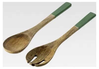 Produktbild von Salatbesteck - Holz - grün/natur