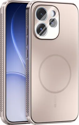 Produktbild von Matte PC TPU Hülle für Oppo Reno15 Pro Magnetische Handyhülle mit Linsenabdeckung und Wärmeableitung Stoßstange Gold