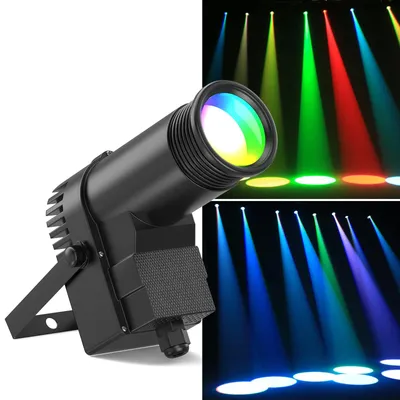 Produktbild von LED Pinspot Lichteffekt - Bühnenstrahler - 30W RGBW 4-in-1 - DMX512 6-Kanal - Spiegelkugel Spot - EU-Stecker 2er Set