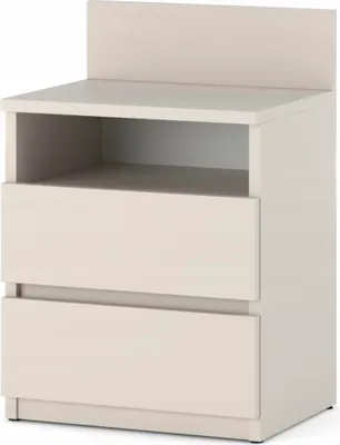 Immagine prodotto di Comodino "HOLLY" con 2 cassetti in colore cashmere chiaro, stile moderno per ogni camera da letto, design minimalista, lavorazione di alta qualità.