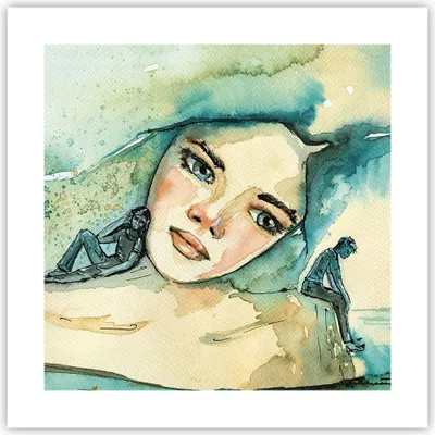 Produktbild von Poster - Poster ohne Rahmen - Aquarell Frau Emotionen - 40x40 cm - Wand Bild - Wanddeko - Wandbilder - Kunstposter - Wandposter - Bilder - Kunstdruck - Wanddekoration - Wandbild - P2XAC40x40-4858
