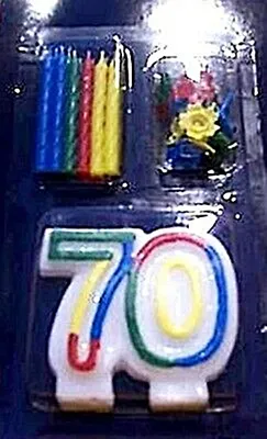 Produktbild von 1 SET Geburtstag Jubiläums Kerze 70 + 12 Kerzen & Halter