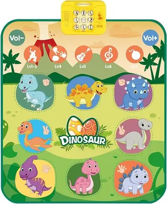 Produktbild von ASKSA Tanzmatte Kinder, Tanzmatte Spielzeug, Musikmatte Spielzeug mit 5 Spielmodi 3 Herausforderungsstufen, Tanzmatten Spielzeug fuer ab 3-12 Jahre (Zoo)