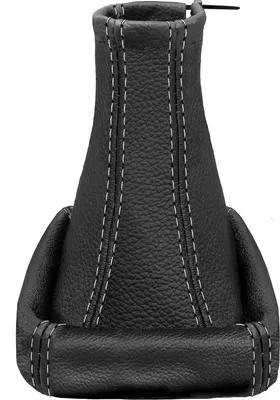 Produktbild von Schaltsack Schaltmanschette für Opel Astra G 100% echt Leder schwarz Naht grau