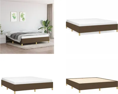 Produktbild von vidaXL Bettgestell Dunkelbraun 180x200 cm Stoff - Bettgestell - Bettgestelle - Bettrahmen - Bett