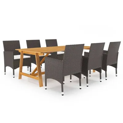 Obrázek produktu pro 7dílný zahradní jídelní set hnědý, 3068795  HangarStore.cz
