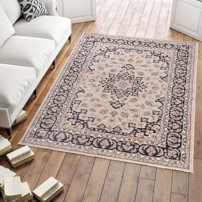 Obrázek produktu pro Koberec orientální koberec klasický orientální vzor - obývací pokoj -k466a světle béžový - barva: bílá, rozměr: 160 x 220 cm