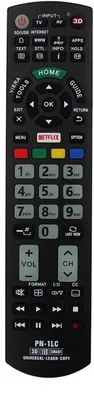 Zdjęcie produktu dla Pilot do telewizora Panasonic – pilot zamienny – uniwersalny – Smart TV – kompatybilny tylko z telewizorami Panasonic – CHPN