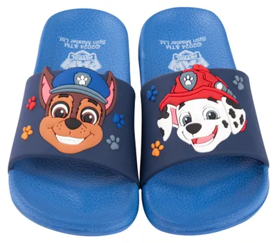 Produktbild von Paw Patrol Badelatschen für Jungen - Chase und Marshall Kinder Badeschlappen Schlappen Badesandalen rutschfest Blau  29-30