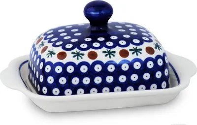 Produktbild von Bunzlauer Keramik Butterdose Butterglocke Butterbehälter eckig für 250g (1 Stück Butter) 20x15x10,5cm Nachbildung 41