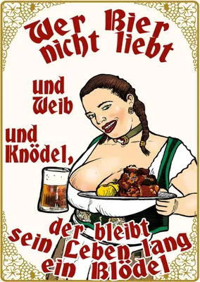 Produktbild von vianmo Holzschild 40x30 cm Pinup wer Bier nicht liebt ein Blödel