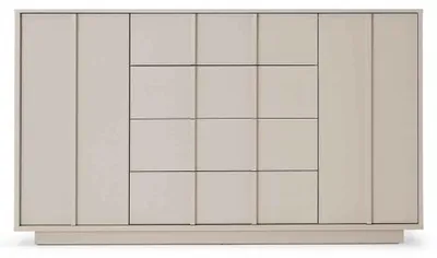 Produktbild von Masseno Kommode PIANO 160 cm Sideboard mit 4 Schubladen und 2 Türen für Wohnzimmer Schlafzimmer Modern 160x41x97,5 cm Kaschmir / Kaschmir