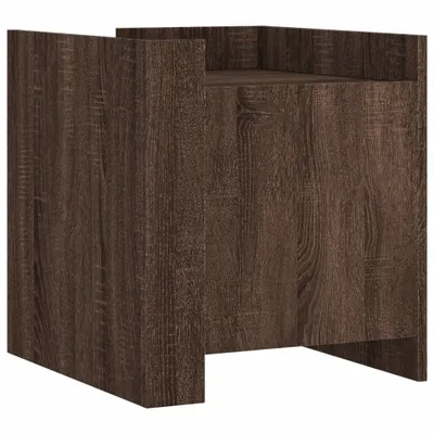 Productafbeelding van Nachtkastje 45x50x50 cm bewerkt hout bruin eikenkleurig