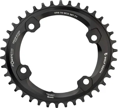 Image de Shimano GRX PowerTrac Kettenblatt, 110 BCD Asymmetric Drop Stop B - noir - 46 Zähne