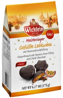 Zdjęcie produktu dla Wicklein, pierniczki "Meistersinger" z nadzieniem o smaku marakui, 175g