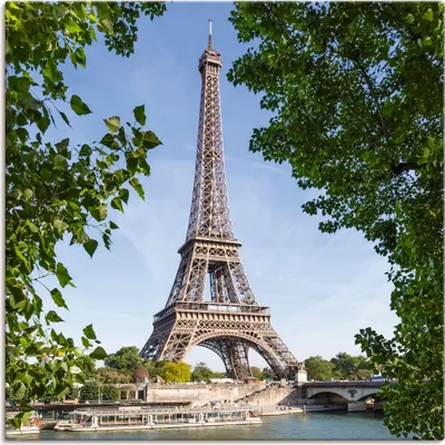Produktbild von ARTland Leinwandbild Paris Eiffelturm & Seine Größe: 50x50 cm