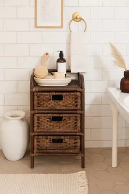 Produktbild von Heinz Hofmann Rattanregal BALTIMORE braun mit 3 Schubkästen braun