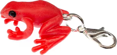 Produktbild von Giftfrosch Frosch Charm Zipper Pull Anhänger Kinderschmuck Miniblings Amphibie rot