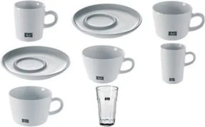 Produktbild von Melitta Kaffee-Tasse "M-Cups", weiß, 0,2 l aus Porzellan, Höhe: 62 mm, mit Henkel - 6 Stück (18905)