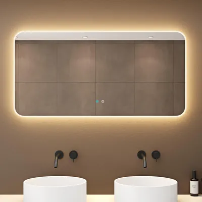 Produktbild von doporro Design LED-Spiegel Wandspiegel 60x120cm Badezimmerspiegel Beschlagfrei 5 mm Glas durch Antifog-Schicht LED-Spiegel-03