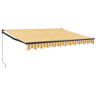 Immagine prodotto di vidaXL Tenda da sole retrattile gialla e bianca 3,5x2,5 m in tessuto e alluminio