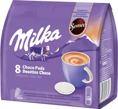 Image de Senseo Milka Choco Pads Set of 5, boisson chocolatée, boisson au cacao, coffee pads, 5 x 8 pads / portions