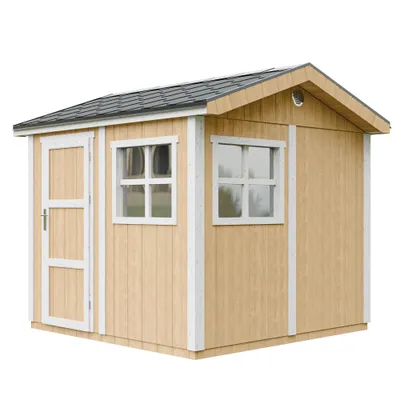 Image de Abri de jardin qualité premium 5,9 m² - H252x250x294 cm - Timbela M913-HARVEST HONEY