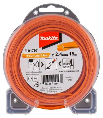 Image de Fil de coupe hélicoïdal MAKITA E-01797 pour débroussailleuse Ø2,4mm 15m
