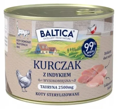 Zdjęcie produktu dla Baltica Smaki Regionów Kurczak z Indykiem 185g Bezzbożowa Mokra Karma Dla Kotów Sterylizowanych