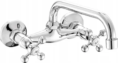 Productafbeelding van Retro wandmengkraan voor wastafel, model Stilo BKI 050D, chroom