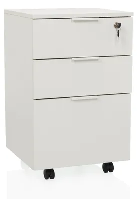 Produktbild von hjh OFFICE Rollcontainer mit 3 Schubladen DAVIK Bürowagen MDF Platte, Melaminbeschichtung 66.0 x 41.5 x 40.0 cm