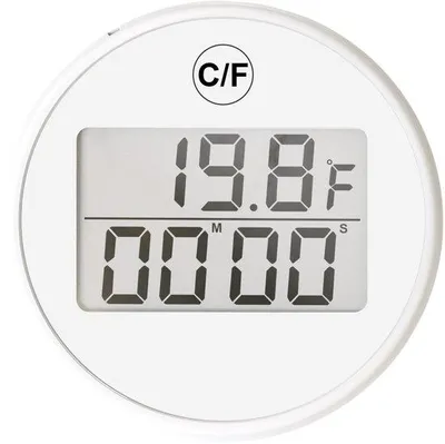 Obrázek produktu pro Dva digitální teploměry s čidlem, časovač, vhodné pro použití ve vodě, snadno čitelné, vodotěsné (-20 °C – 70 °C), elektronický časovač, bílá barva